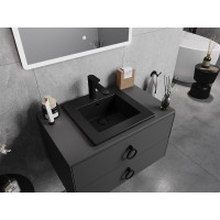 Keramické umývadlo MEXEN ATENA 40 - zápustné - čierne matné, 25014170