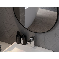 Okrúhle zrkadlo na pásku MEXEN STRING 50 cm - čierne, 9854-050-050-000-70