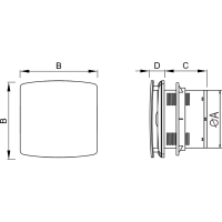 Kúpeľňový ventilátor MEXEN AXS 150 so spätnou klapkou a senzorom vlhkosti - biely, W9601-150H-00