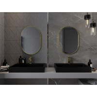 Oválne zrkadlo MEXEN LOFT 50x70 cm - zlatý rám, 9851-070-050-000-50