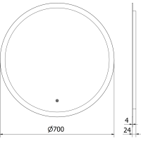 Okrúhle zrkadlo MEXEN ORO 70 cm - s LED podsvietením a vyhrievaním, 9824-070-070-611-00