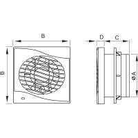 Kúpeľňový ventilátor MEXEN DXS 100 so spätnou klapkou - biely, W9603-100-00