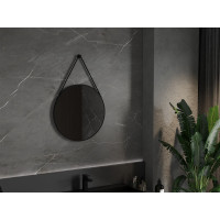 Okrúhle zrkadlo na pásku MEXEN STRING 60 cm - čierne, 9854-060-060-000-70