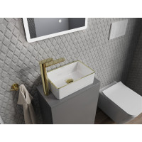 Keramické umývadlo MEXEN NADIA 36 - biele so zlatým okrajom, 21613605