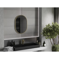 Oválne zrkadlo MEXEN LOFT 50x70 cm - zlatý rám, 9851-070-050-000-50