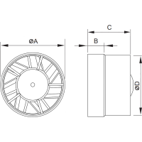 Kúpeľňový ventilátor MEXEN ZXR 150 so spätnou klapkou - biely, W9607-150-00