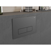 Ovládacie tlačidlo splachovadla SLIM - gun grey - dvojčinné - plastové - typ 13, 601366