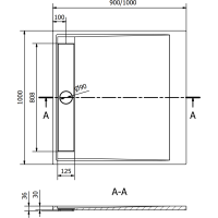 Sprchová SMC vanička MEXEN AMON 90x100 cm - biela, 4F109010