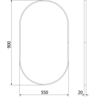 Oválne zrkadlo MEXEN LOFT 55x90 cm - zlatý rám, 9851-090-055-000-50