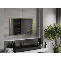 Obdĺžnikové zrkadlo MEXEN LOFT 90x60 cm - zlatý rám, 9852-090-060-000-50