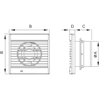 Kúpeľňový ventilátor MEXEN EXS 100 so spätnou klapkou - biely, W9604-100-00