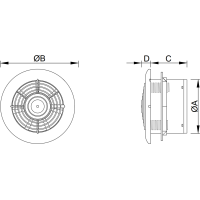 Kúpeľňový ventilátor MEXEN WXR 100 so spätnou klapkou - biely, W9605-100-00