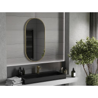 Oválne zrkadlo MEXEN LOFT 50x100 cm - zlatý rám, 9851-100-050-000-50