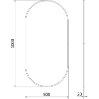 Oválne zrkadlo MEXEN LOFT 50x100 cm - zlatý rám, 9851-100-050-000-50