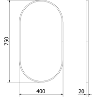 Oválne zrkadlo MEXEN LOFT 40x75 cm - zlatý rám, 9851-075-040-000-50