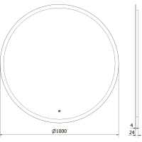 Okrúhle zrkadlo MEXEN ORO 100 cm - s LED podsvietením a vyhrievaním, 9824-100-100-611-00