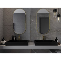 Oválne zrkadlo MEXEN LOFT 50x100 cm - zlatý rám, 9851-100-050-000-50