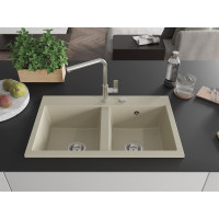Kuchynský granitový drez MEXEN HEKTOR - 80x49 cm - béžový, 6521802000-69