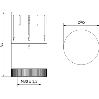 Termostatická hlavica pre radiátor MEXEN Space - biela - M30x1,5, W908-005-20