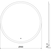 Okrúhle zrkadlo MEXEN ORO 90 cm - s LED podsvietením a vyhrievaním, 9824-090-090-611-00