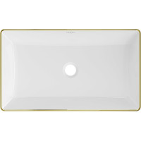 Keramické umývadlo MEXEN NADIA 62 - biele so zlatým okrajom, 21616005
