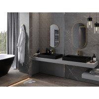 Oválne zrkadlo MEXEN LOFT 45x80 cm - zlatý rám, 9851-080-045-000-50