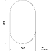 Oválne zrkadlo MEXEN LOFT 50x85 cm - zlatý rám, 9851-085-050-000-50
