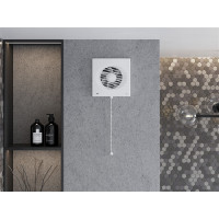 Kúpeľňový ventilátor MEXEN DXS 150 so spätnou klapkou a ovládaný lankom - biely, W9603-150K-00