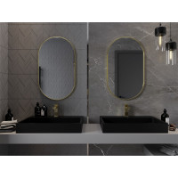 Oválne zrkadlo MEXEN LOFT 50x85 cm - zlatý rám, 9851-085-050-000-50