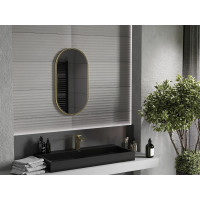 Oválne zrkadlo MEXEN LOFT 40x75 cm - zlatý rám, 9851-075-040-000-50