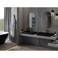 Oválne zrkadlo MEXEN LOFT 55x90 cm - zlatý rám, 9851-090-055-000-50