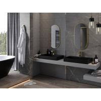 Oválne zrkadlo MEXEN LOFT 40x80 cm - zlatý rám, 9851-080-040-000-50