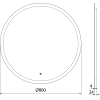 Okrúhle zrkadlo MEXEN ORO 80 cm - s LED podsvietením a vyhrievaním, 9824-080-080-611-00