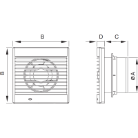 Kúpeľňový ventilátor MEXEN EXS 120 so spätnou klapkou - biely, W9604-125-00