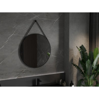 Okrúhle zrkadlo na pásku MEXEN STRING 80 cm - čierne, 9854-080-080-000-70