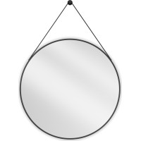 Okrúhle zrkadlo na pásku MEXEN STRING 80 cm - čierne, 9854-080-080-000-70