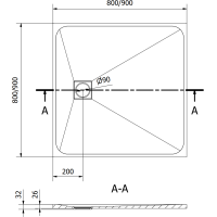 Sprchová SMC vanička MEXEN BERT 80x80 cm - biela, 4K108080