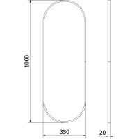 Oválne zrkadlo MEXEN LOFT 35x100 cm - zlatý rám, 9851-100-035-000-50