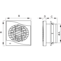 Kúpeľňový ventilátor MEXEN DXS 100 so spätnou klapkou a ovládaný lankom - biely, W9603-100K-00