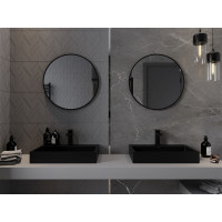 Okrúhle zrkadlo MEXEN LOFT 65 cm - čierny rám, 9850-065-065-000-70
