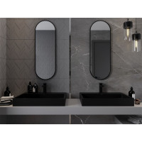 Oválne zrkadlo MEXEN LOFT 35x100 cm - čierny rám, 9851-100-035-000-70
