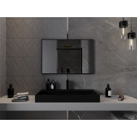Obdĺžnikové zrkadlo MEXEN LOFT 90x60 cm - čierny rám, 9852-090-060-000-70