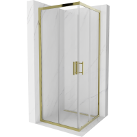 Sprchovací kút MEXEN RIO gold transparent - 80x80 cm, 860-080-080-50-00