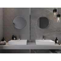 Okrúhle zrkadlo MEXEN LOFT 40 cm - inox rám, 9850-040-040-000-10