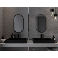 Oválne zrkadlo MEXEN LOFT 40x75 cm - čierny rám, 9851-075-040-000-70
