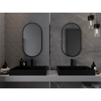 Oválne zrkadlo MEXEN LOFT 45x80 cm - čierny rám, 9851-080-045-000-70