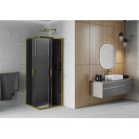 Sprchovací kút MEXEN RIO gold grafit - 70x70 cm, 860-070-070-50-40