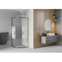 Sprchovací kút MEXEN RIO gold stripe - štvrťkruh 80x80 cm, 863-080-080-50-20