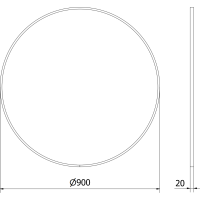 Okrúhle zrkadlo MEXEN LOFT 90 cm - biely rám, 9850-090-090-000-20