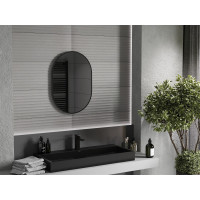 Oválne zrkadlo MEXEN LOFT 50x70 cm - čierny rám, 9851-070-050-000-70